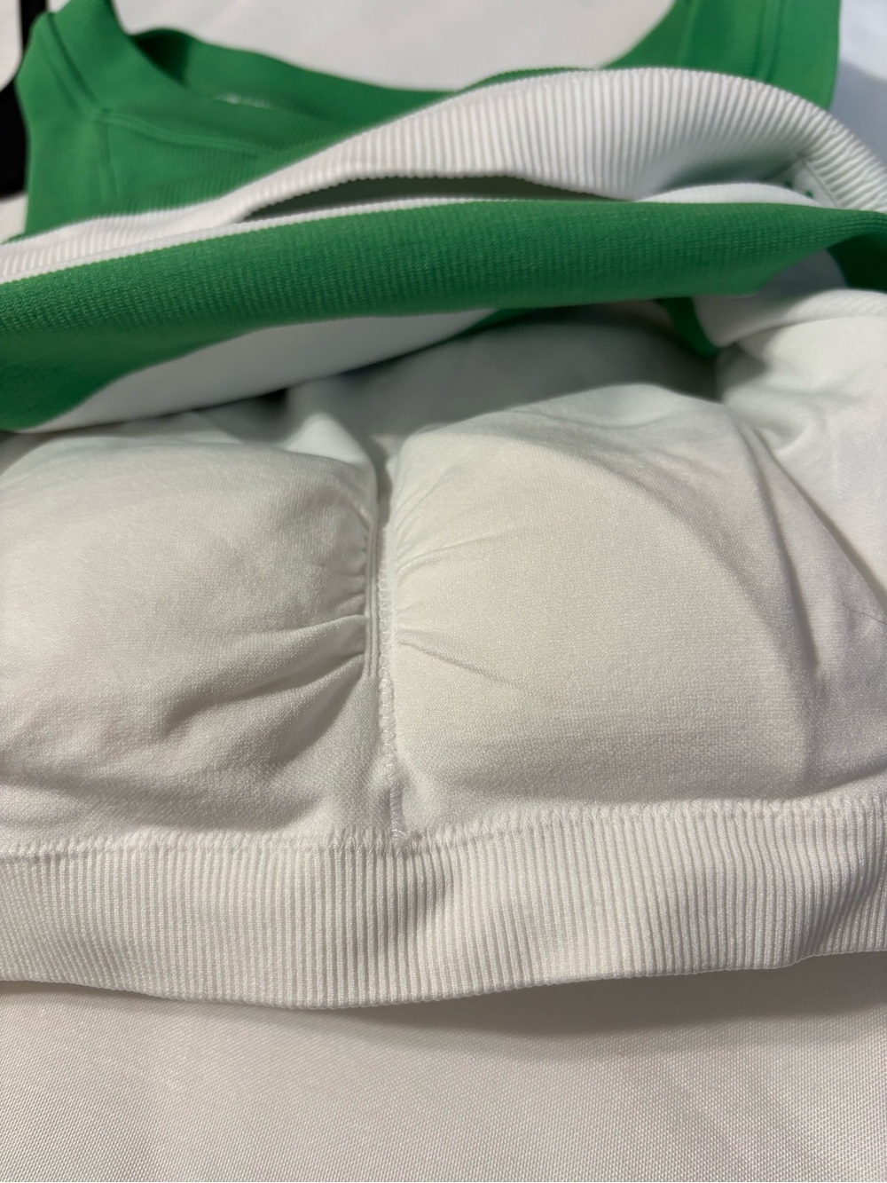 JoyLab razor back tank top sports bra Green White striped Crop women’s small - Picture 6 of 9